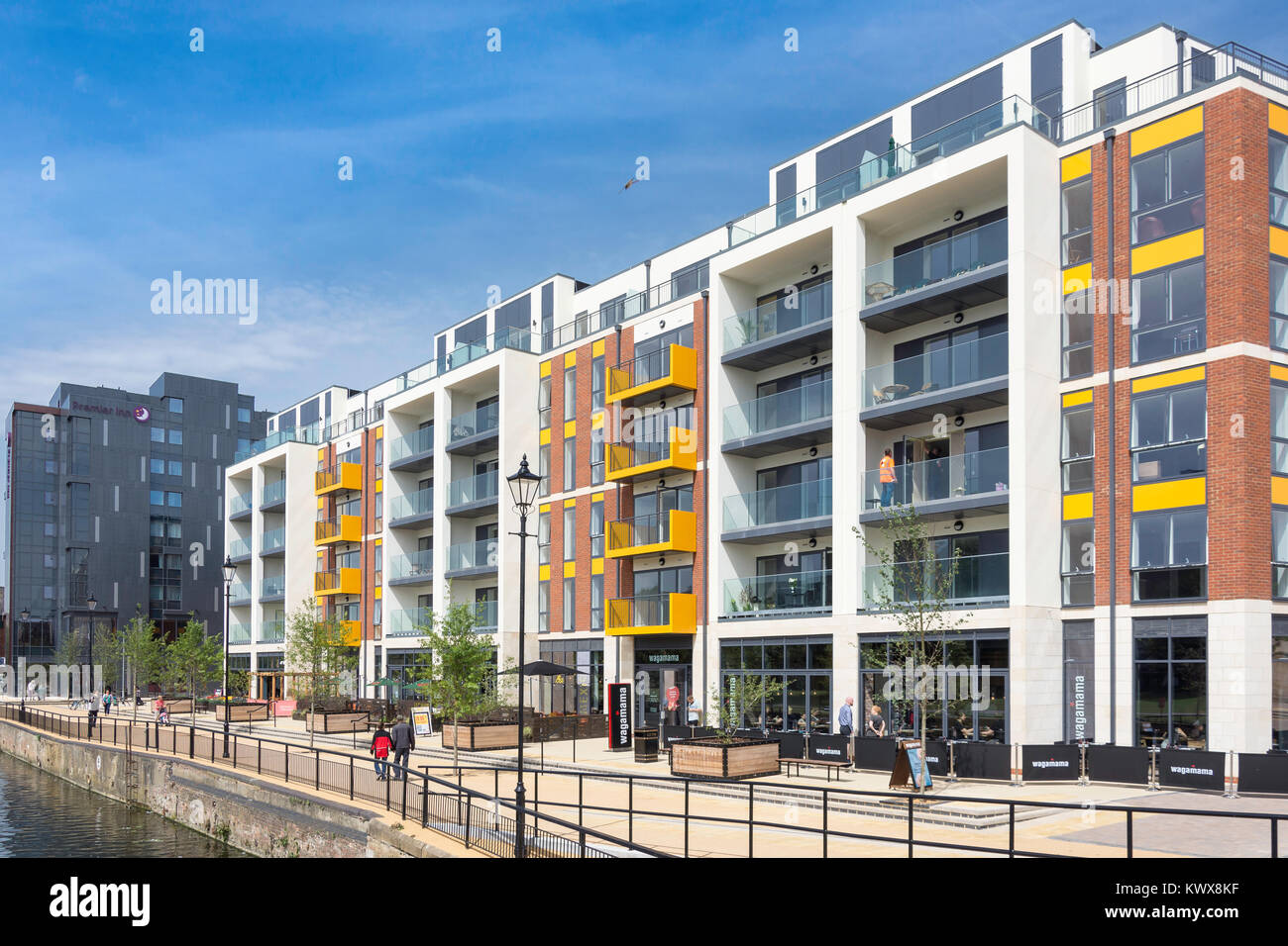 Merchant Gate apartment building, Riverside Square, Bedford, Bedfordshire, England, United Kingdom Stock Photo