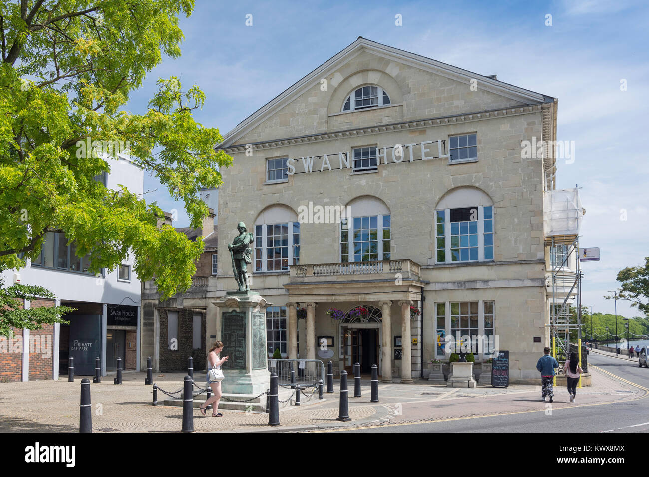 18th century The Bedford Swan Hotel, The Embankment, Bedford, Bedfordshire, England, United Kingdom Stock Photo