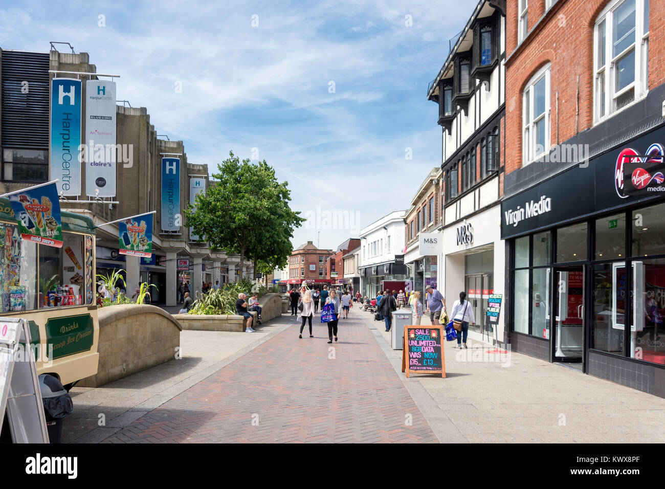 Pedestrianised Midland Road, Bedford, Bedfordshire, England, United Kingdom Stock Photo