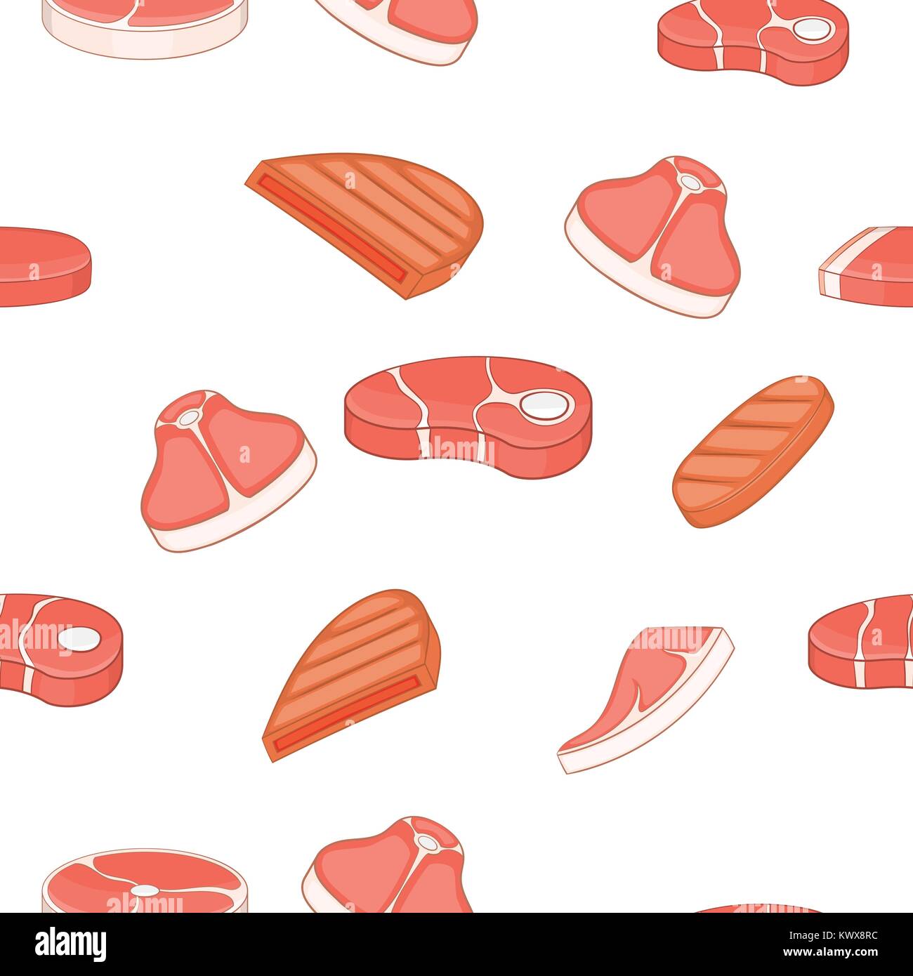 Beef Vector Pattern Beef pattern. Cartoon illustration of beef vector pattern for web Stock ...