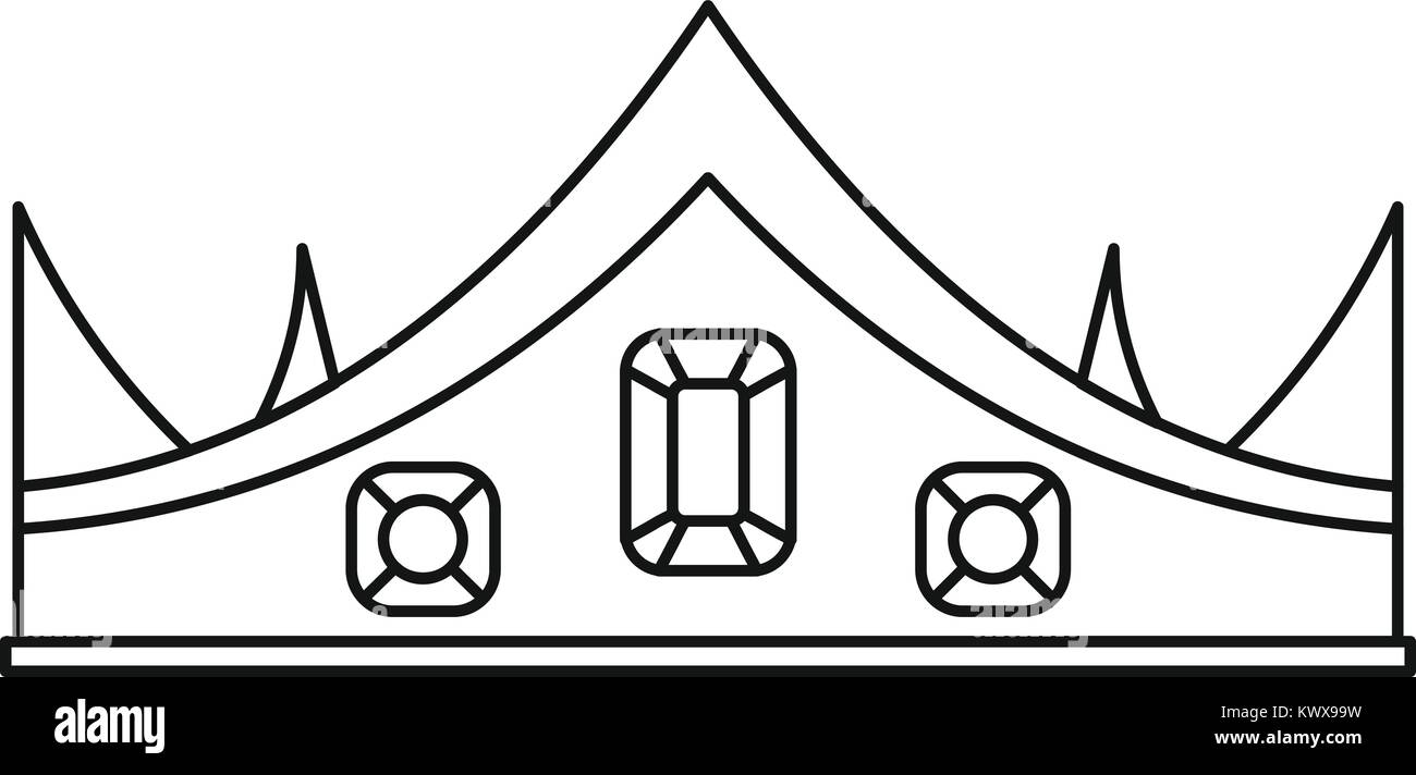 Crown icon, outline style Stock Vector Image & Art - Alamy