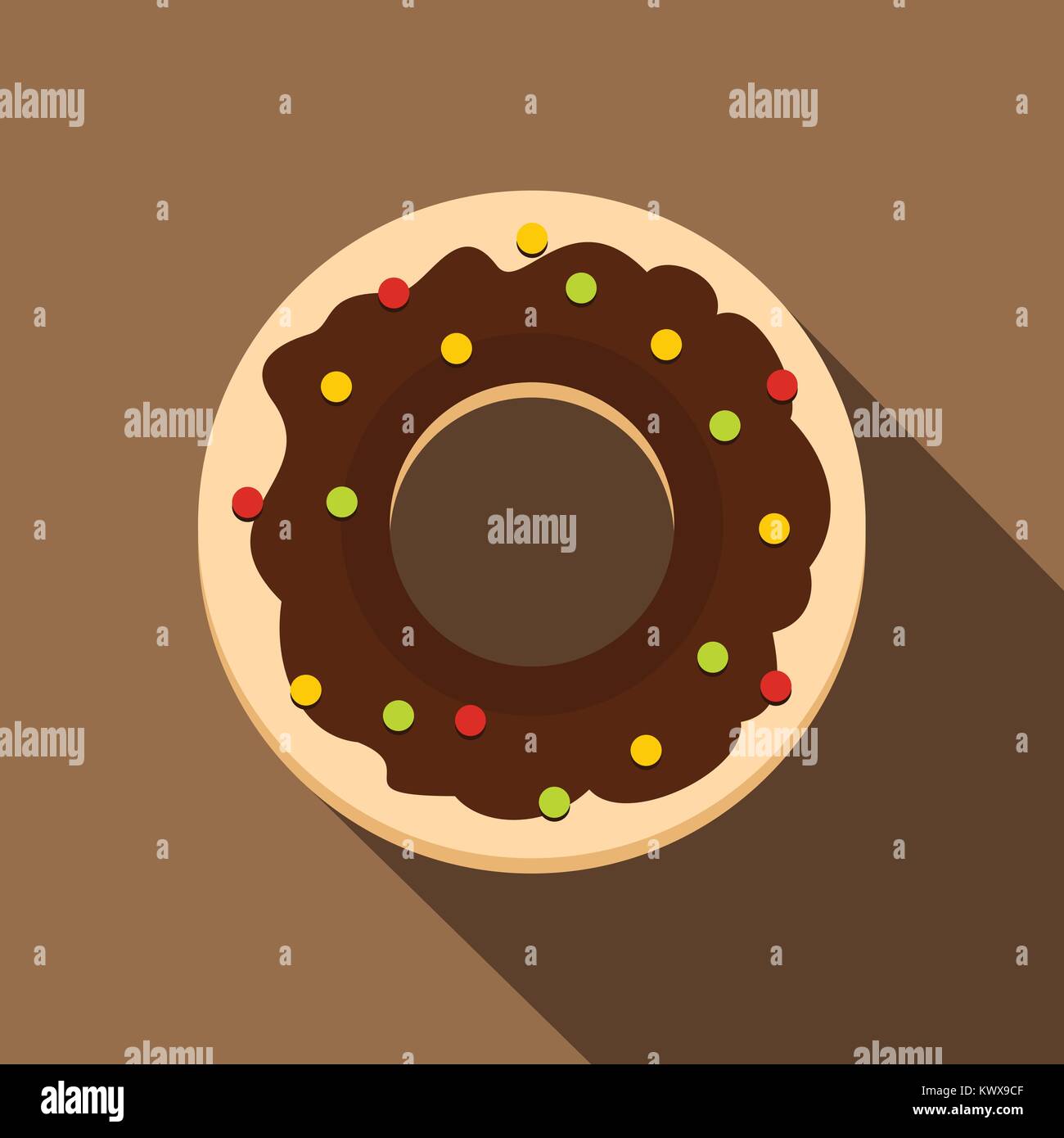 Chocolate donut icon, flat style Stock Vector Image & Art - Alamy