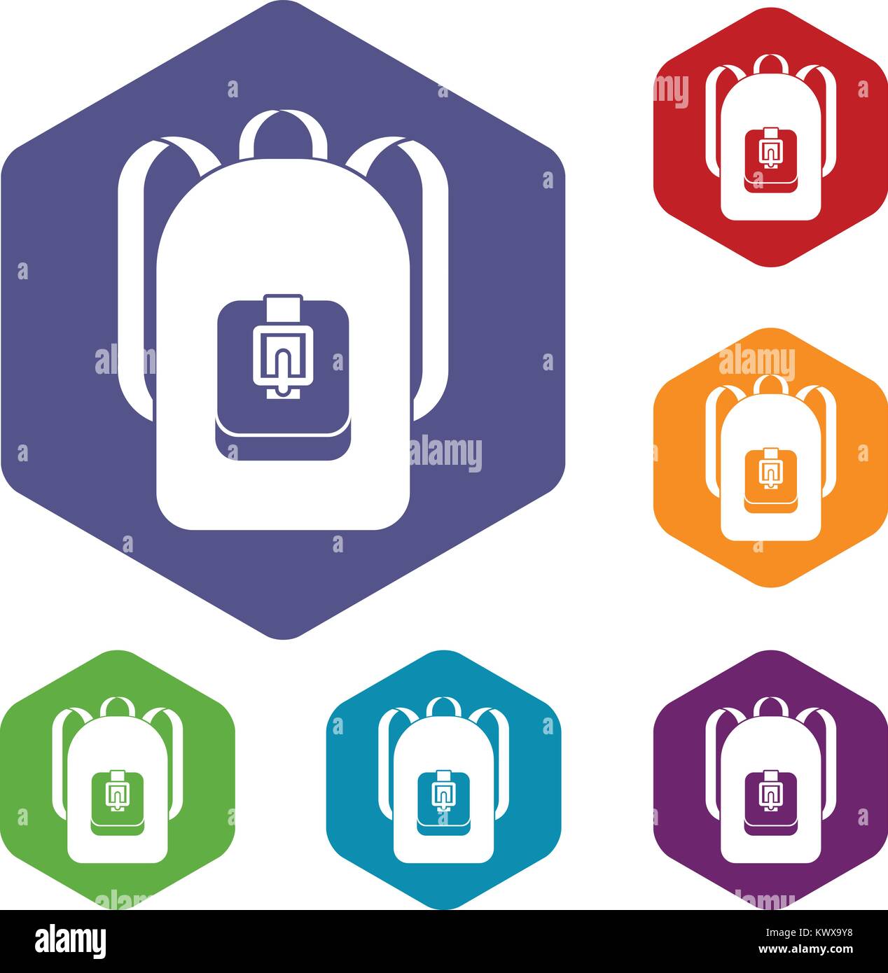 Backpack icons set Stock Vector Image & Art - Alamy
