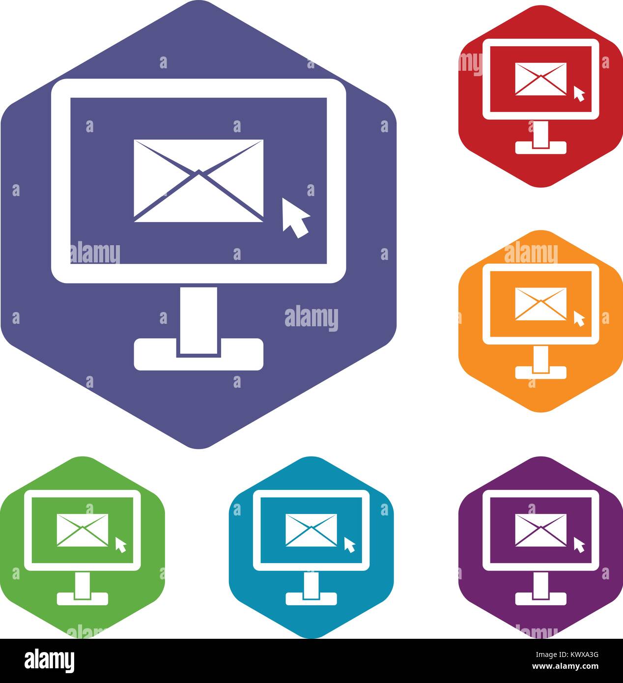 Envelope computer keyboard concept email Stock Vector Images - Alamy