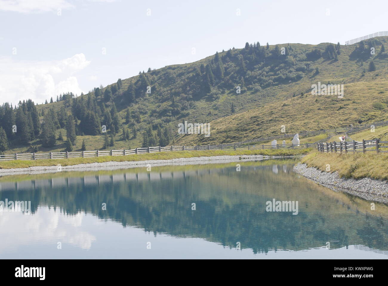 small alpine lake in the high mountains Stock Photo - Alamy