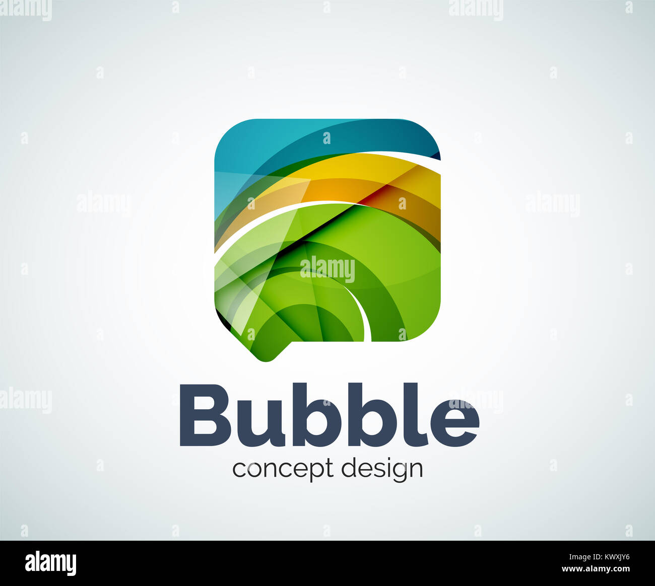 Bubble logo template created with abstract geometric overlapping elements Stock Photo
