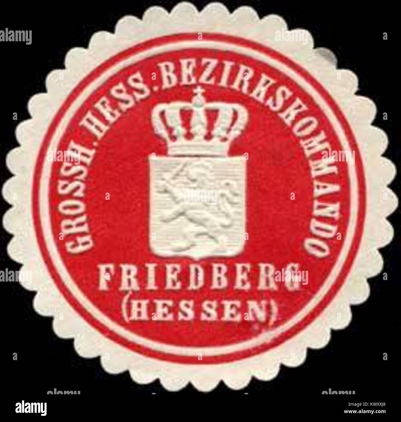 Siegelmarke Grossh. Hess. Bezirkskommando Friedberg (Hessen) W0285496 Stock Photo