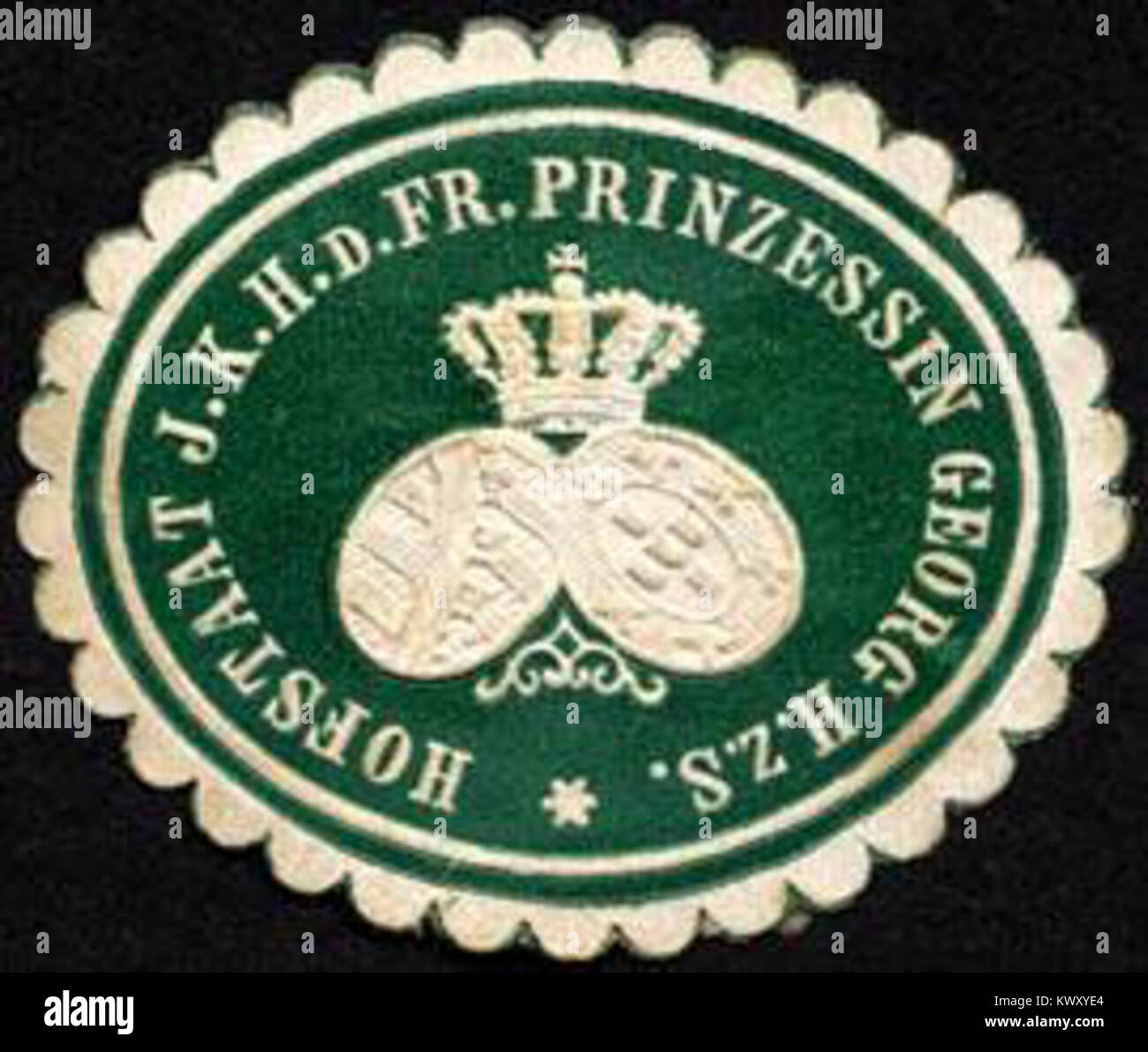 Siegelmarke Hofstaat Ihrer Königlichen Hoheit d. Fr. Prinzessin Georg H. zu Sachsen W0233032 Stock Photo