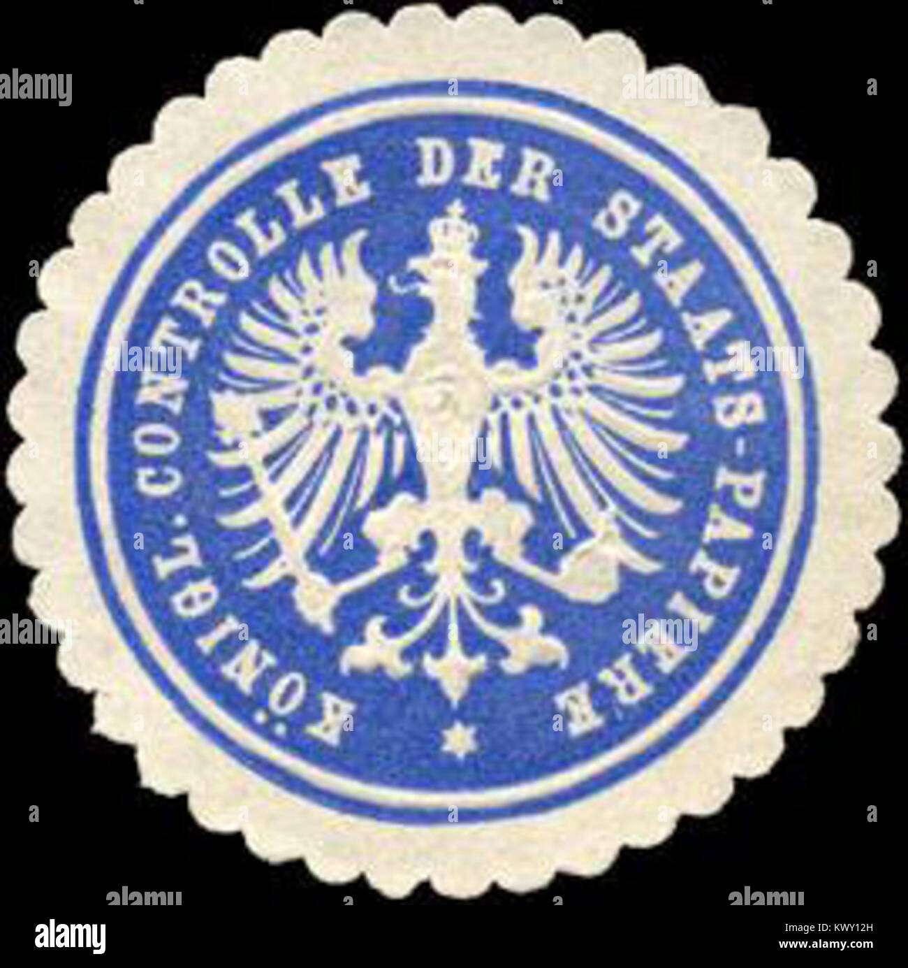 Siegelmarke Königliche Controlle der Staats - Papiere W0225886 Stock Photo