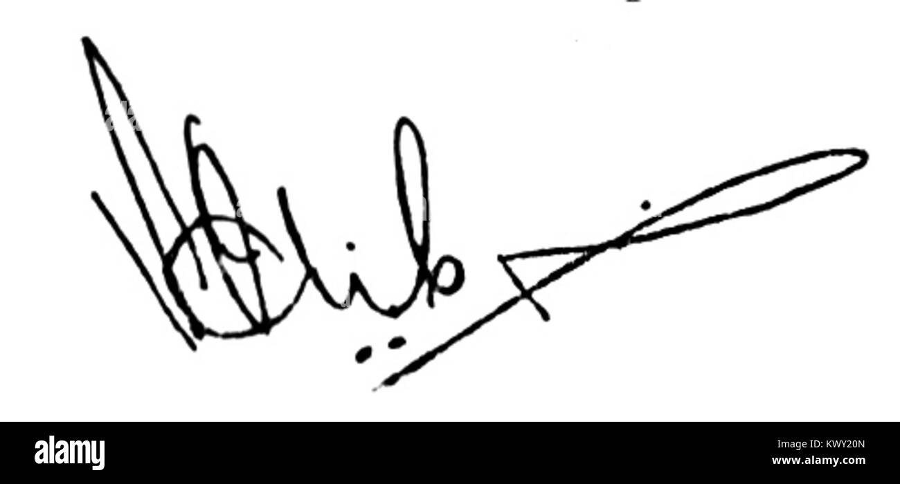 Signature of Soedibjo, Garuda Perdamaian, p4 Stock Photo