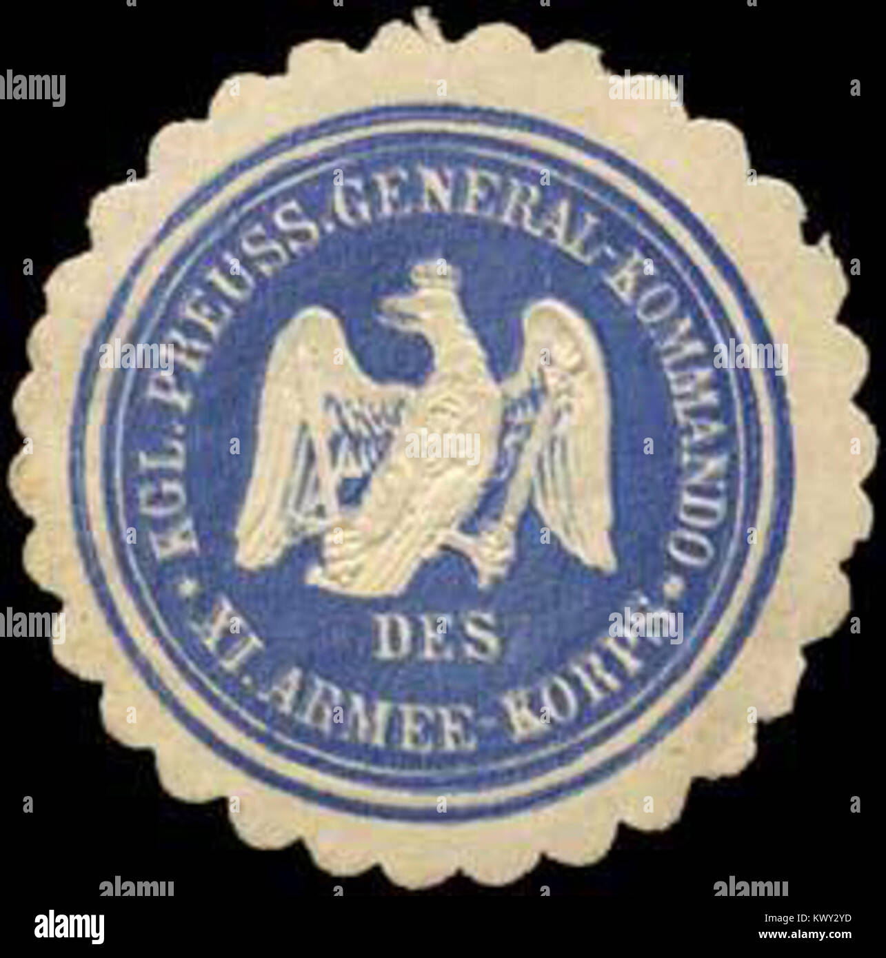 Siegelmarke Königlich Preussisches General - Kommando des XI. Armee - Korps W0249963 Stock Photo