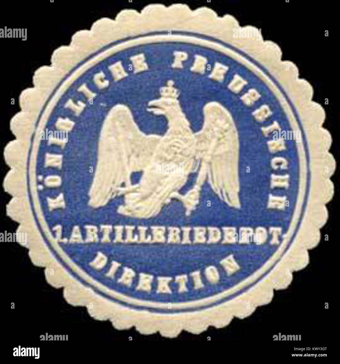 Siegelmarke Königlich Preussische 1. Artilleriedepot - Direktion W0238224 Stock Photo