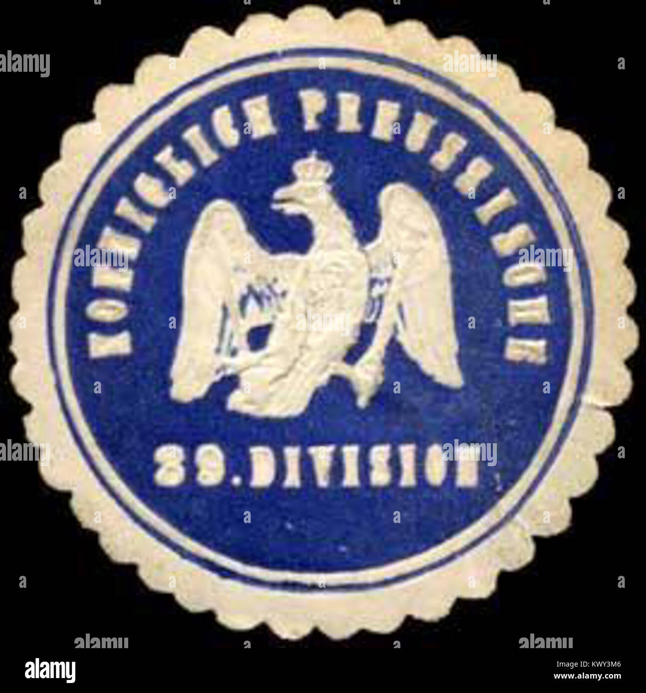 This seal mark identifies the Royal Prussian 39th Division, indicating ...
