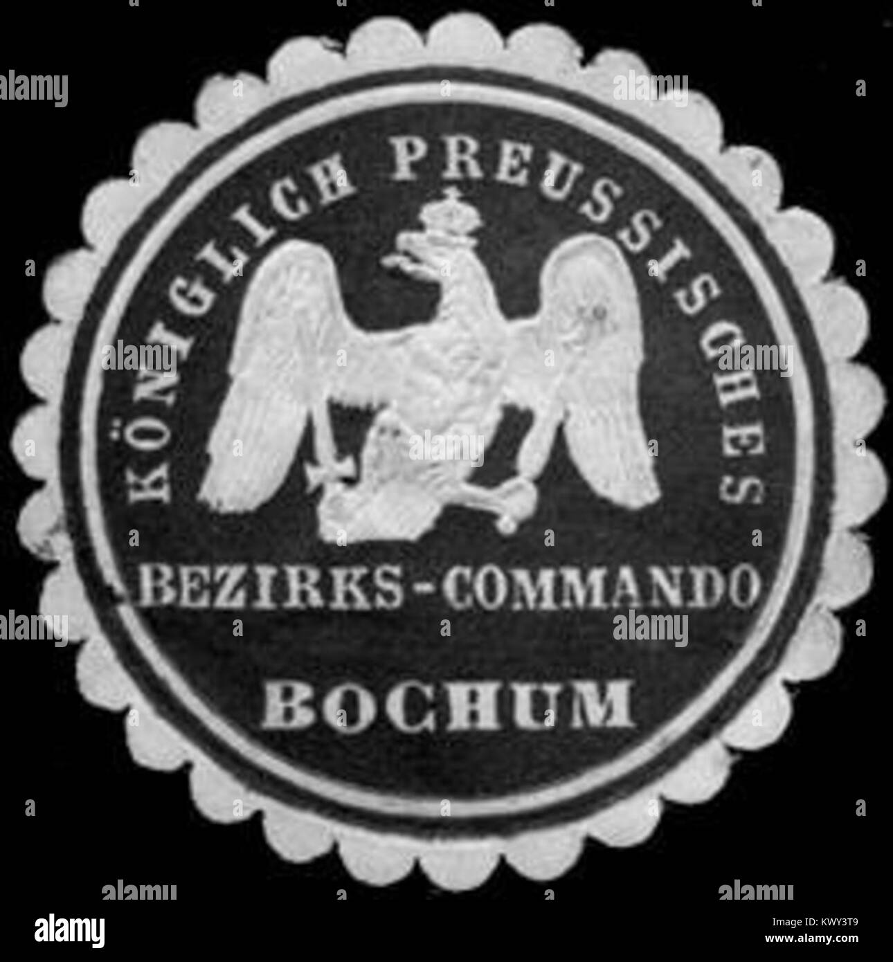 Siegelmarke Königlich Preussische Bezirks - Commando Bochum W0233518 Stock Photo