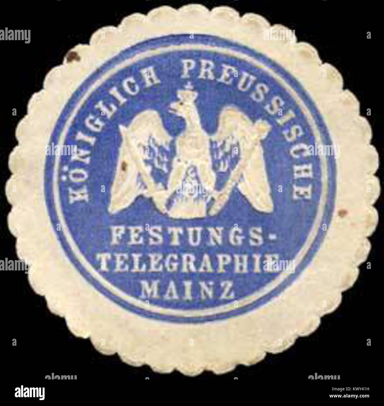 Siegelmarke Königlich Preussische Festungs - Telegraphie Mainz W0238103 Stock Photo