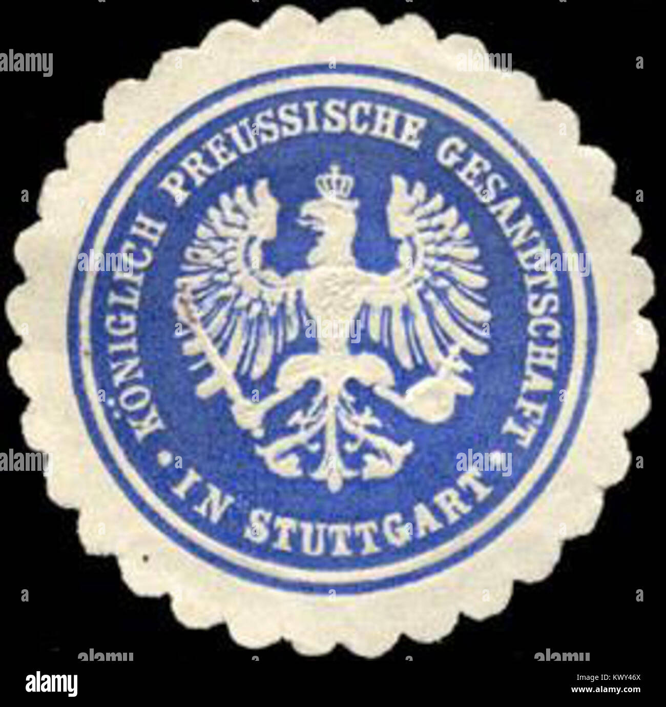 Siegelmarke Königlich Preussische Gesandtschaft in Stuttgart W0223499 Stock Photo