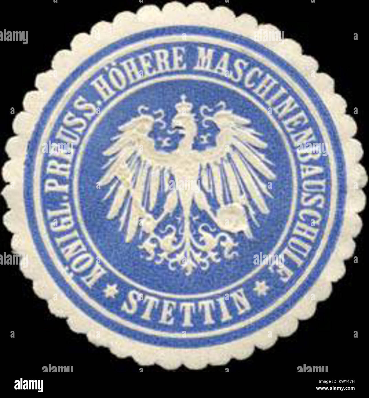 Siegelmarke Königlich Preussische Höhere Maschinenbauschule - Stettin W0216290 Stock Photo