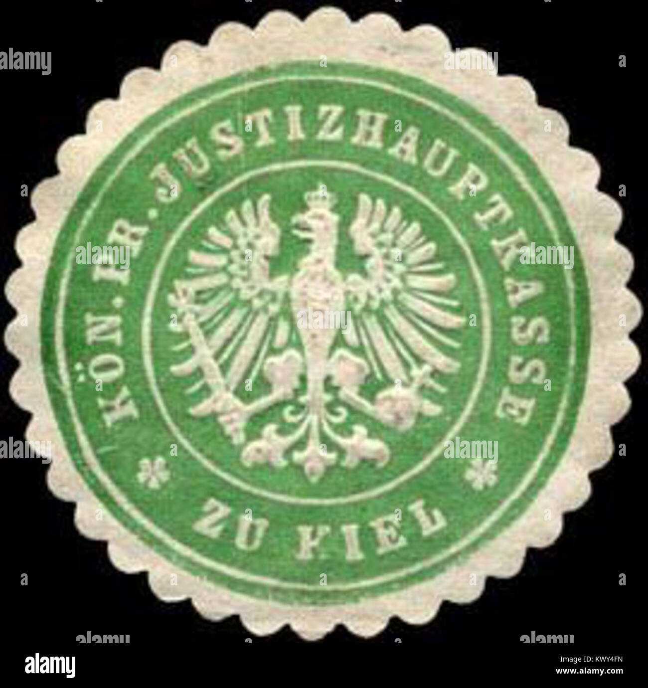 Siegelmarke Königlich Preussische Justizhauptkasse zu Kiel W0234601 Stock Photo