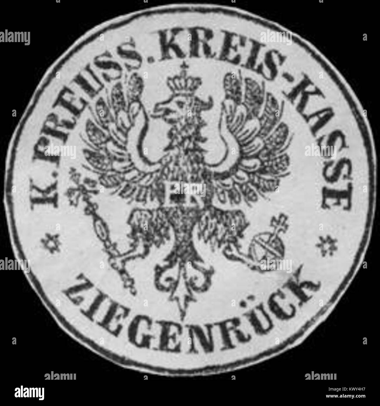 Siegelmarke Königlich Preussische Kreis - Kasse - Ziegenrück W0224452 Stock Photo