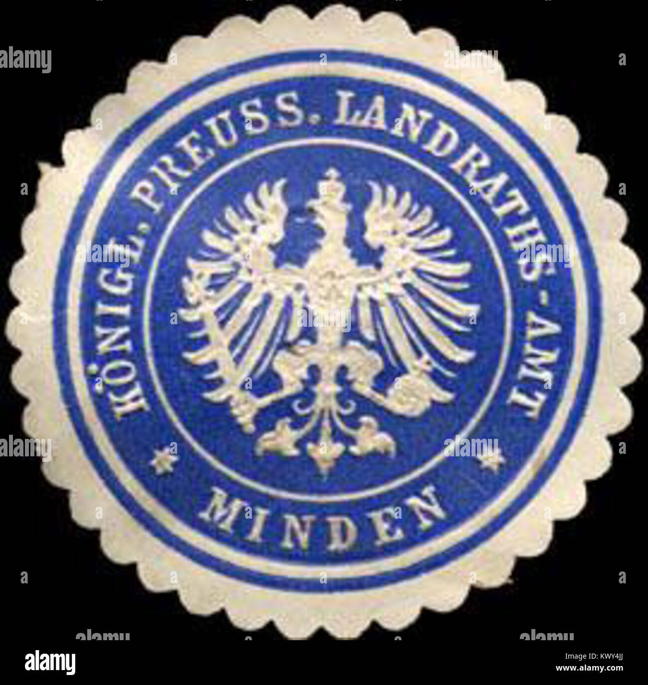 Siegelmarke Königlich Preussische Landraths - Amt - Minden W0219791 Stock Photo