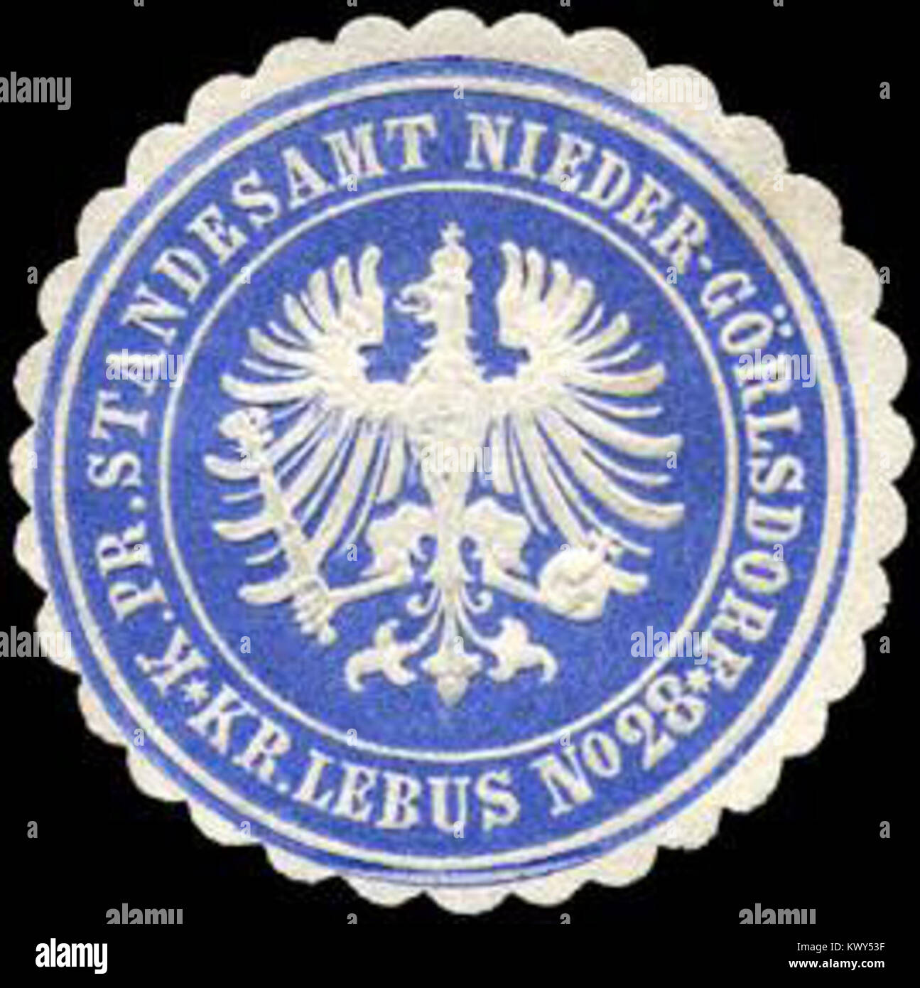 Siegelmarke Königlich Preussische Standesamt Nieder - Görlsdorf No. 28 - Kreis Lebus W0224304 Stock Photo