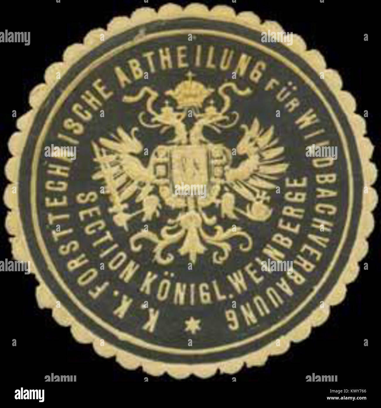 Sealing stamp of the Imperial and Royal Forestry Technical Department ...