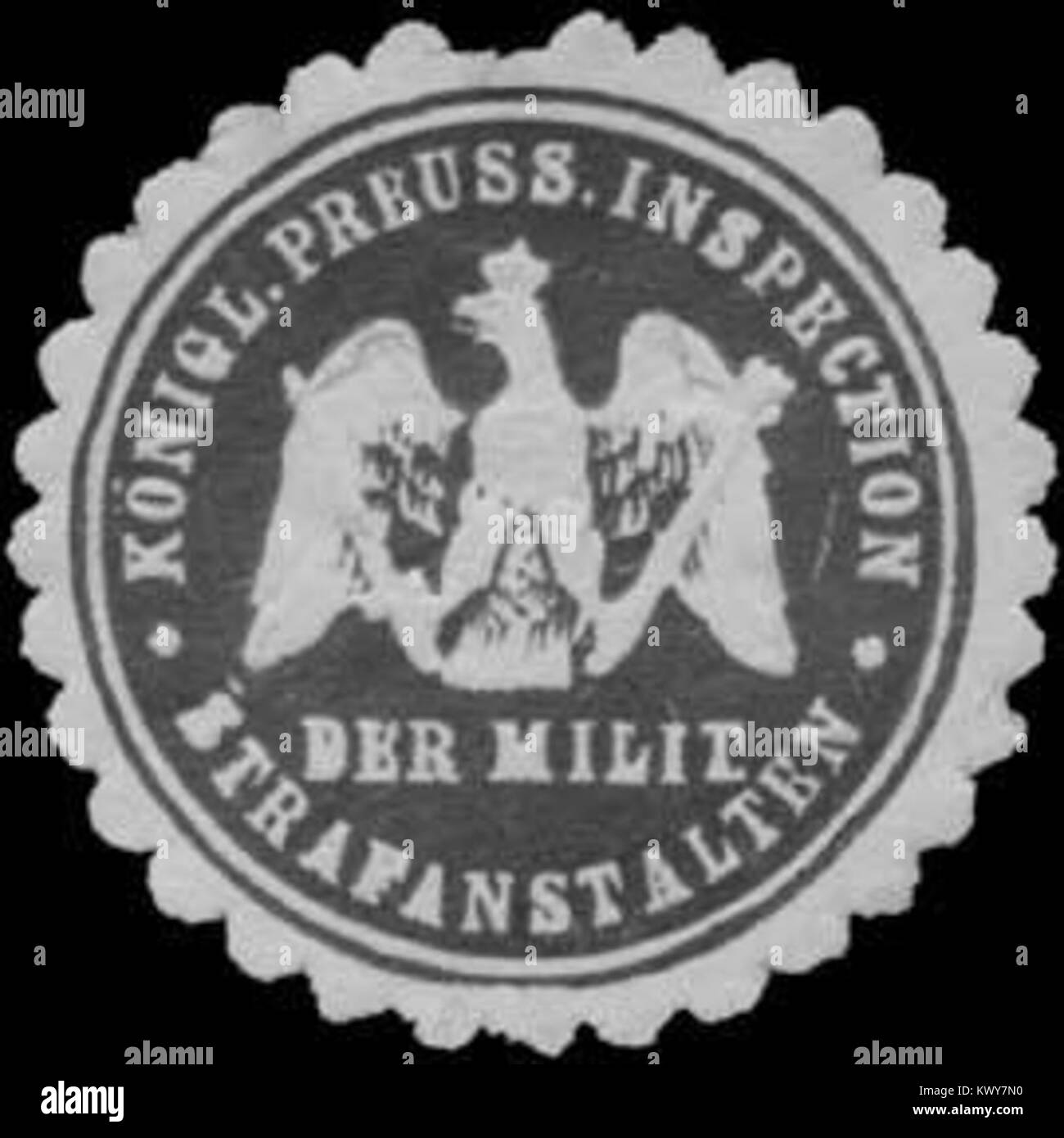 Siegelmarke K.Pr. Inspection der Militär-Strafanstalten W0386662 Stock ...