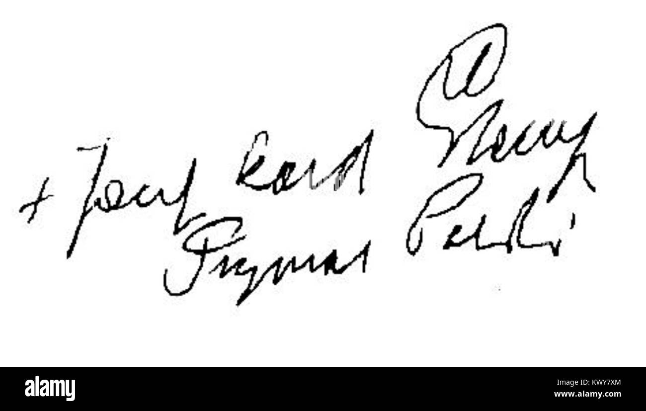 Signature of Józef Glemp (1996-05-12) Stock Photo