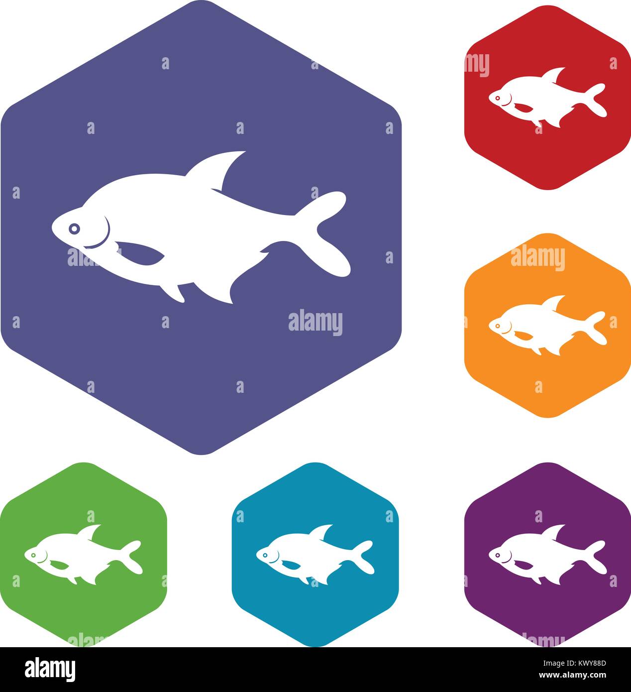 Fish icons set Stock Vector Image & Art - Alamy