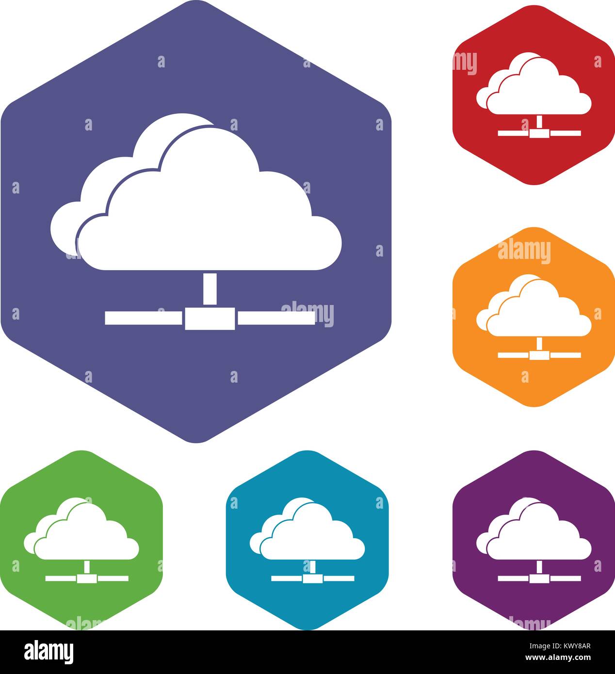 Cloud computing connection icons set Stock Vector Image & Art - Alamy