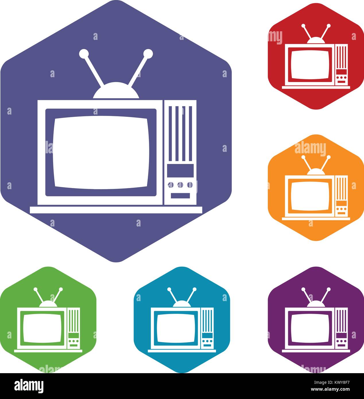 Retro TV icons set Stock Vector Image & Art - Alamy