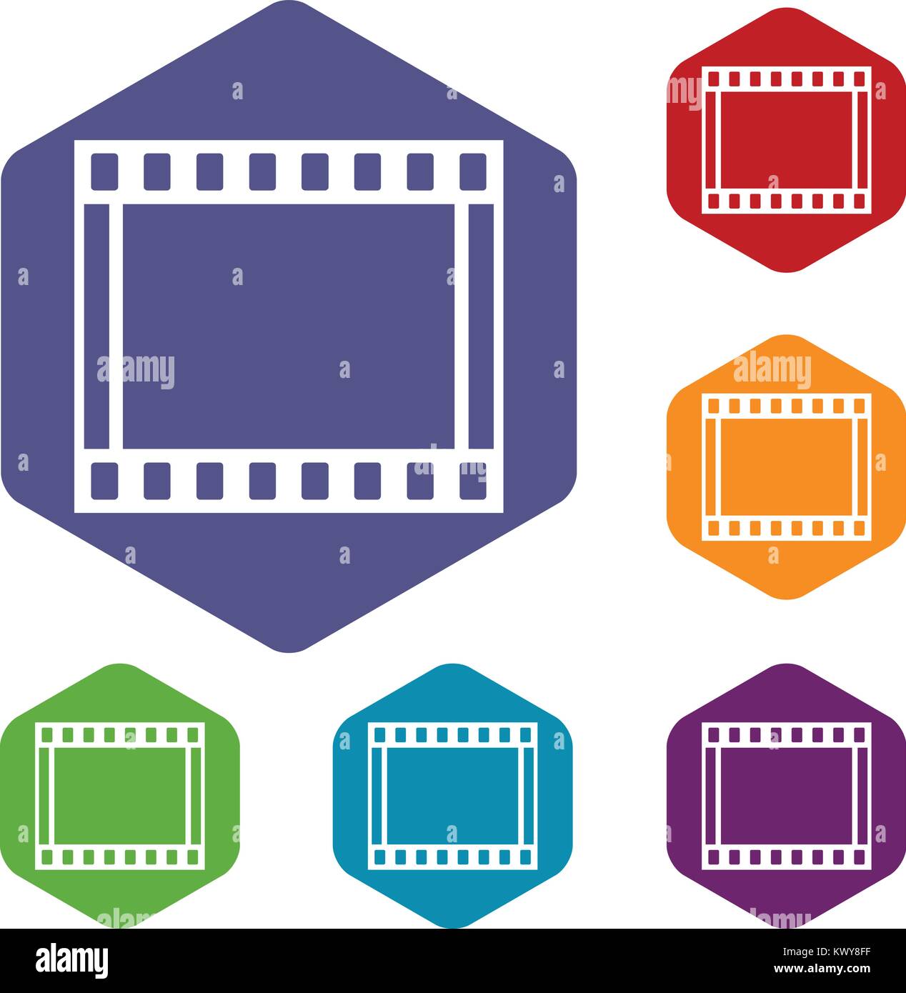 Film with frames movie icons set Stock Vector Image & Art - Alamy