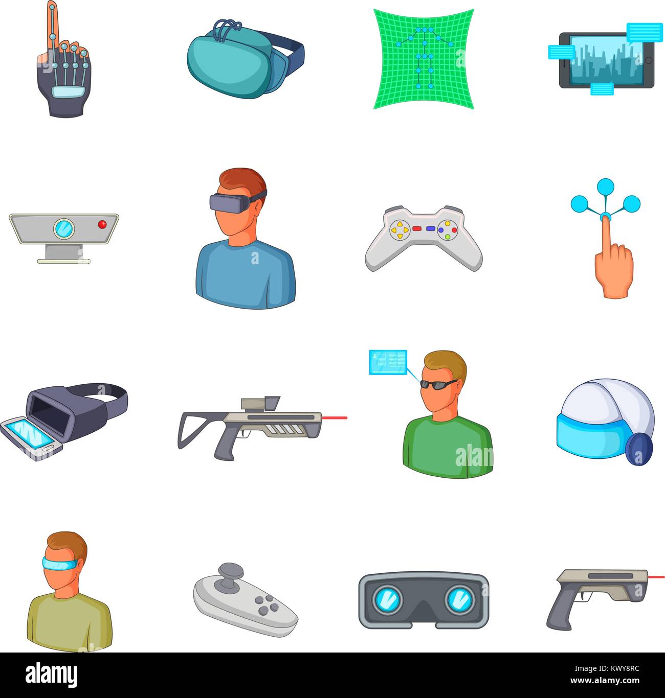 Virtual reality icons set, cartoon style Stock Vector Image & Art - Alamy