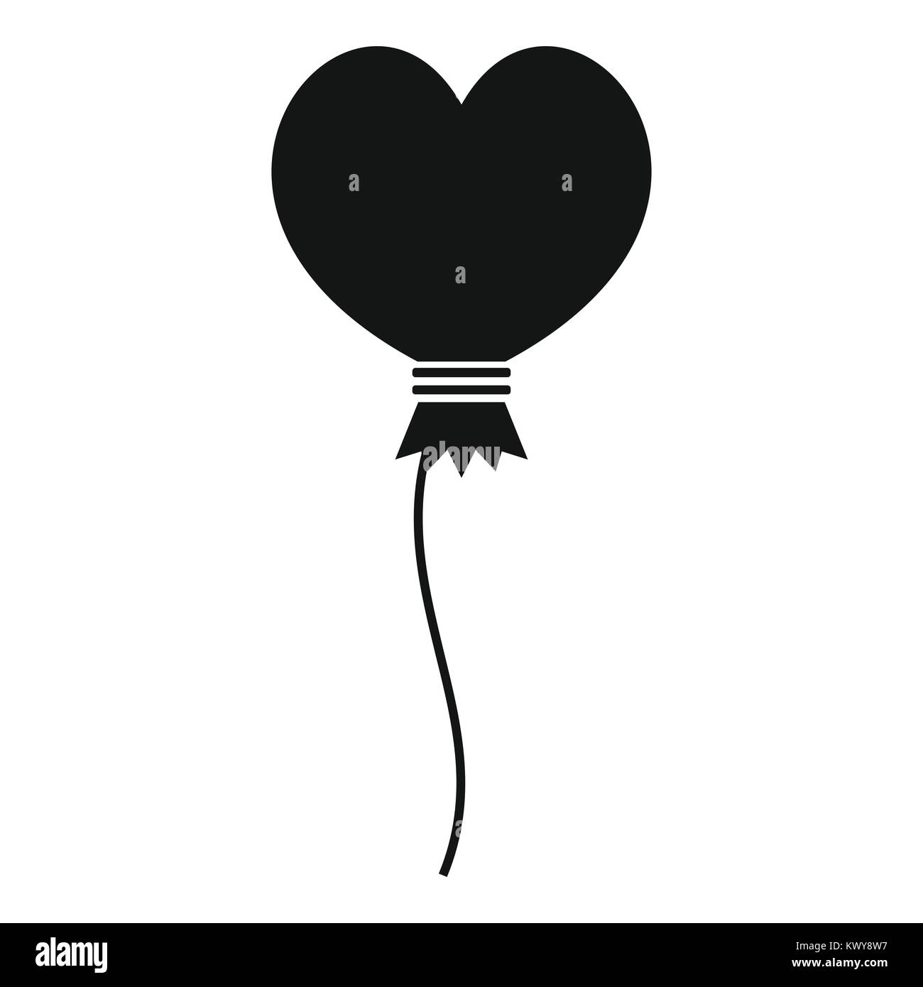 Balloon in the shape of heart icon, simple style Stock Vector Image ...