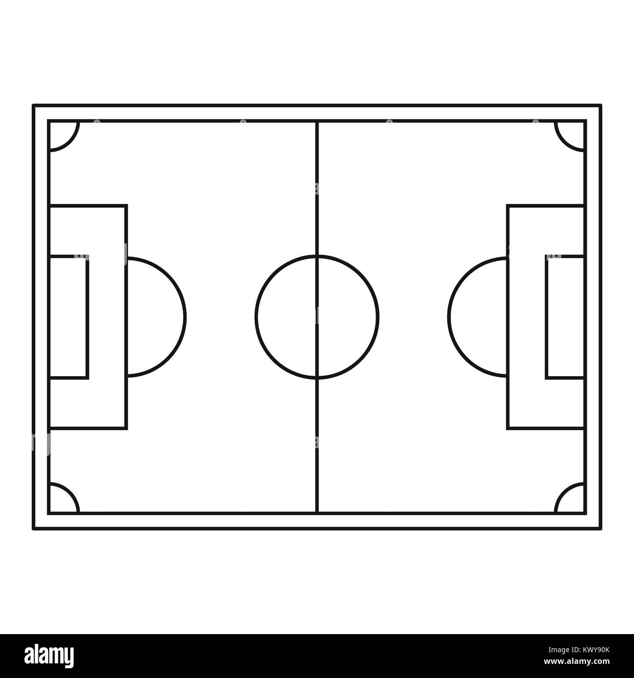 Top view of soccer field icon, outline style Stock Vector Image & Art