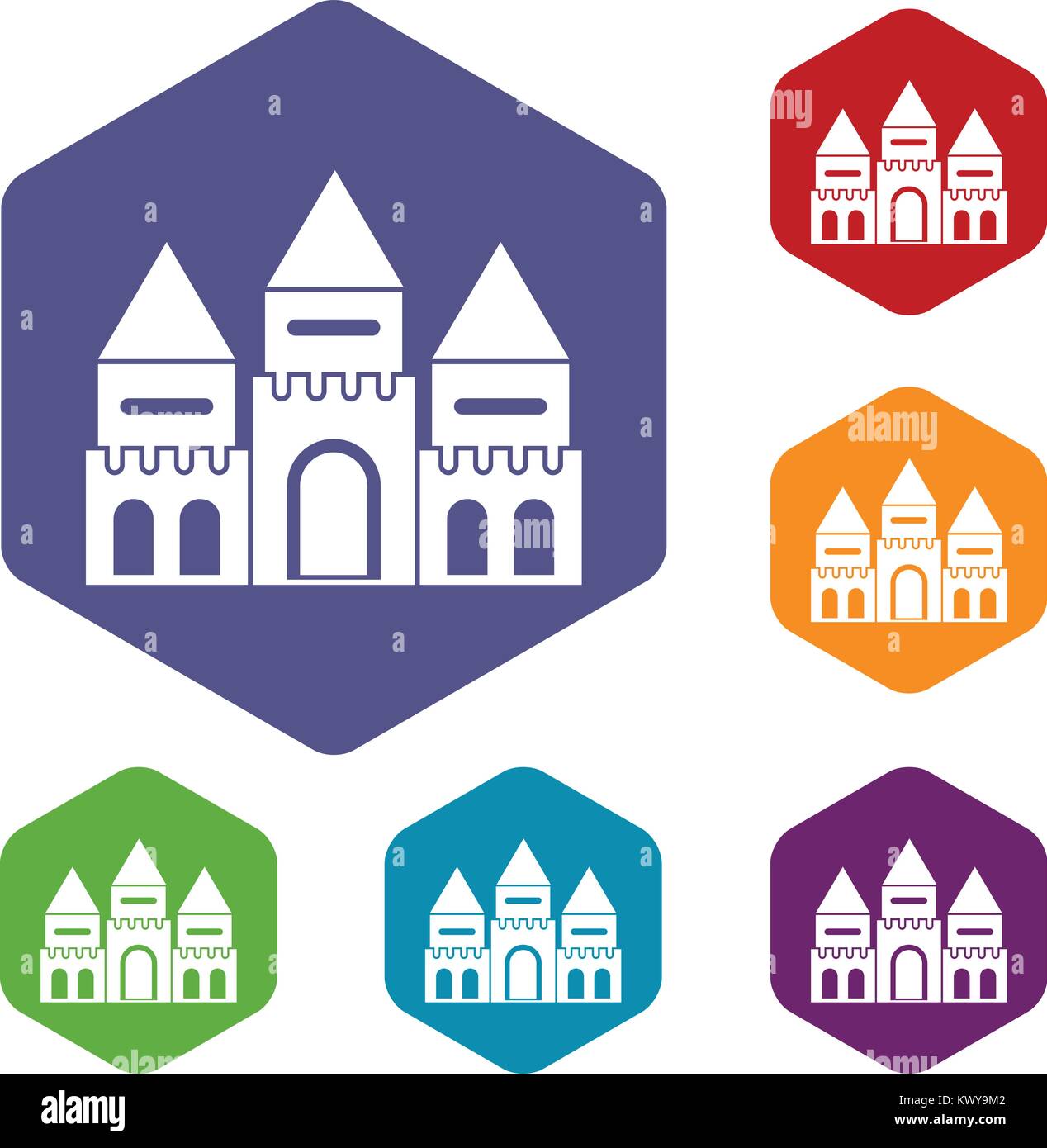 Children house castle icons set Stock Vector Image & Art - Alamy