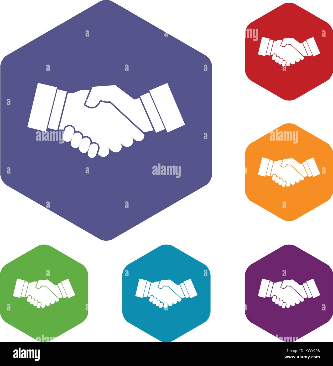 Handshake icons set Stock Vector Image & Art - Alamy