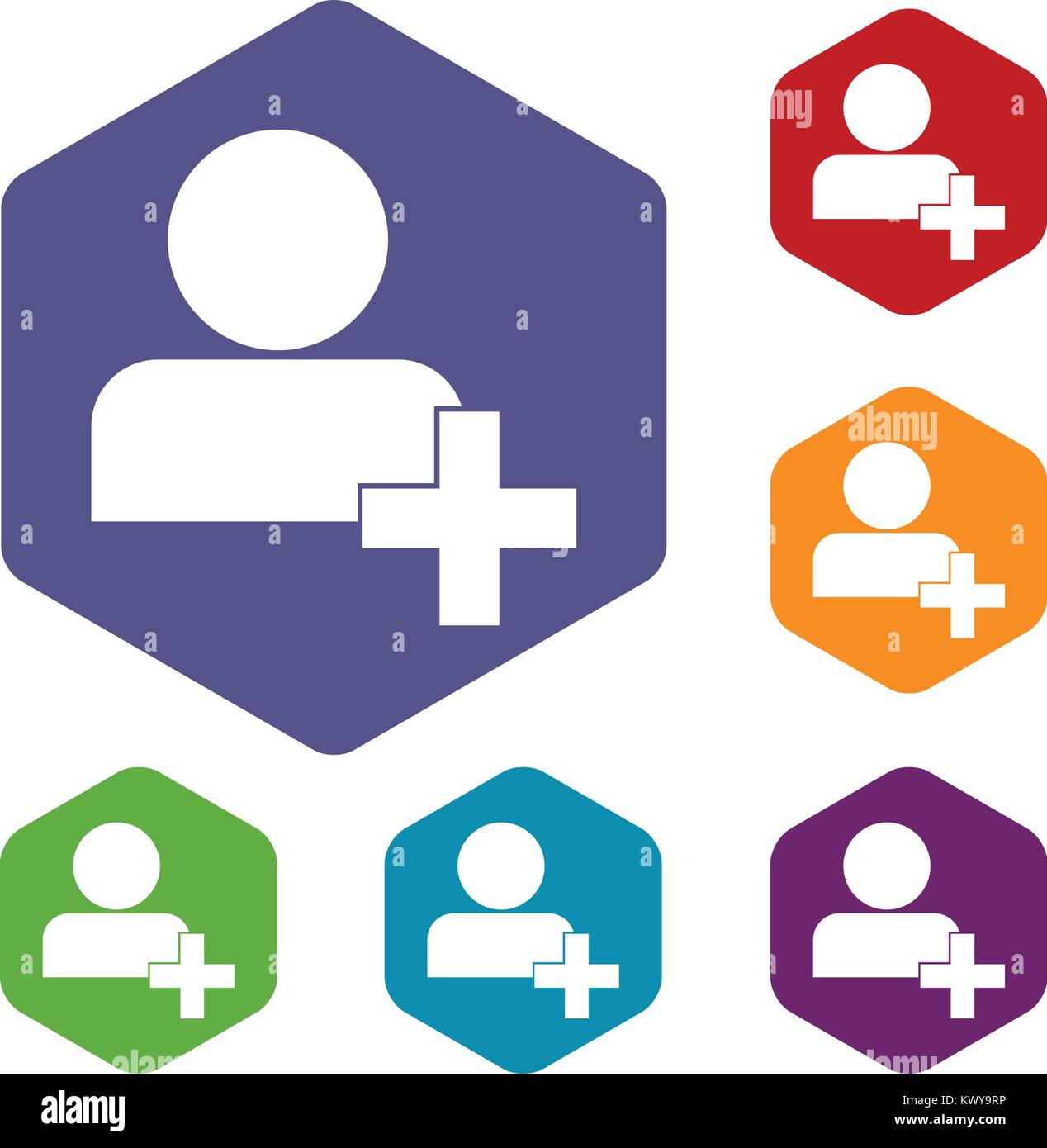 Add new user account icons set Stock Vector Image & Art - Alamy