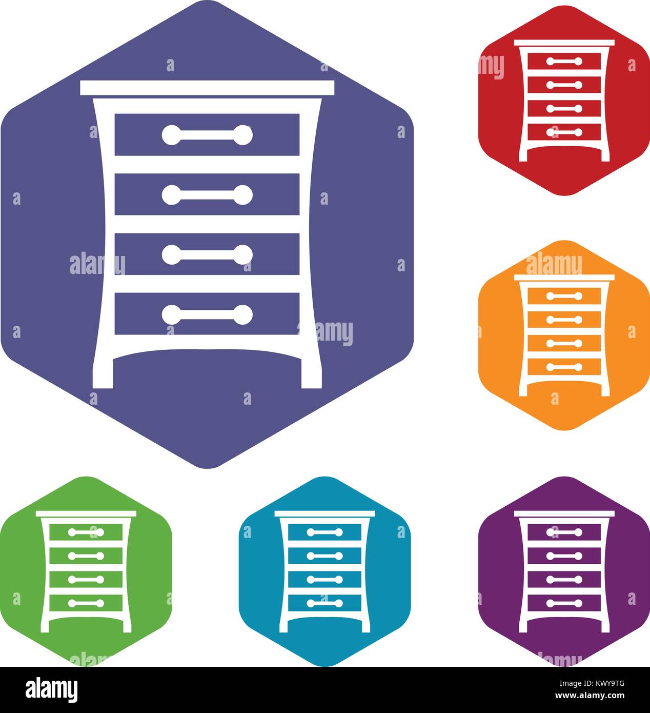 Chest of drawers icons set Stock Vector Image & Art - Alamy