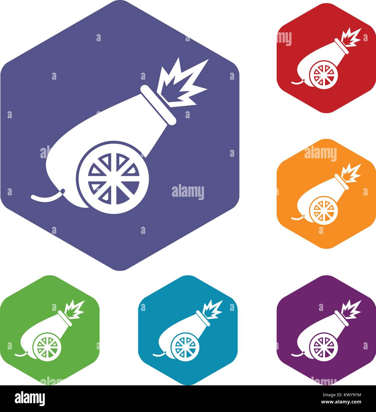 Circus cannon icons set Stock Vector Image & Art - Alamy