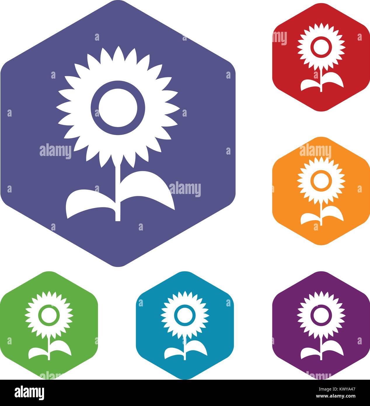Flower icons set Stock Vector Image & Art - Alamy