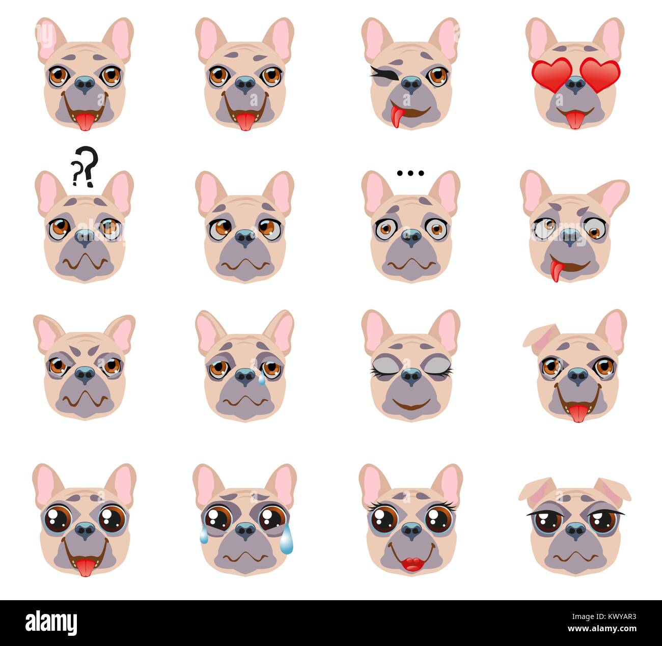 Set Of Vector Stickers Emojis With Cute Dog Stock Vector Image Art set-of-vector-stickers-emojis-with-cute-dog-stock-vector-image-art
