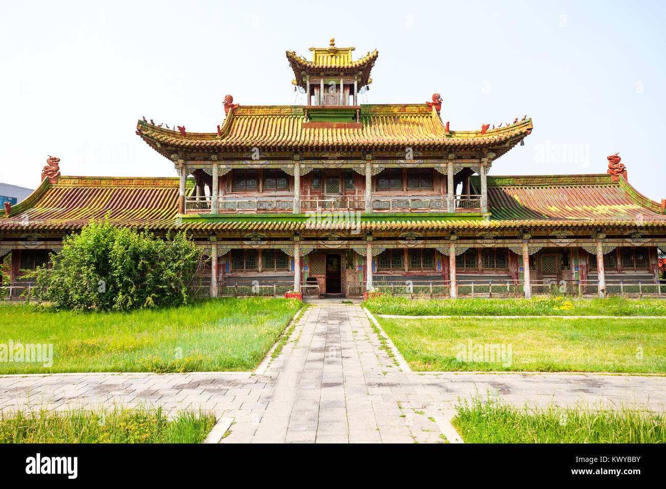 The Winter Palace of the Bogd Khan Museum is located in southern Ulaanbaatar, capital of Mongolia Stock Photo