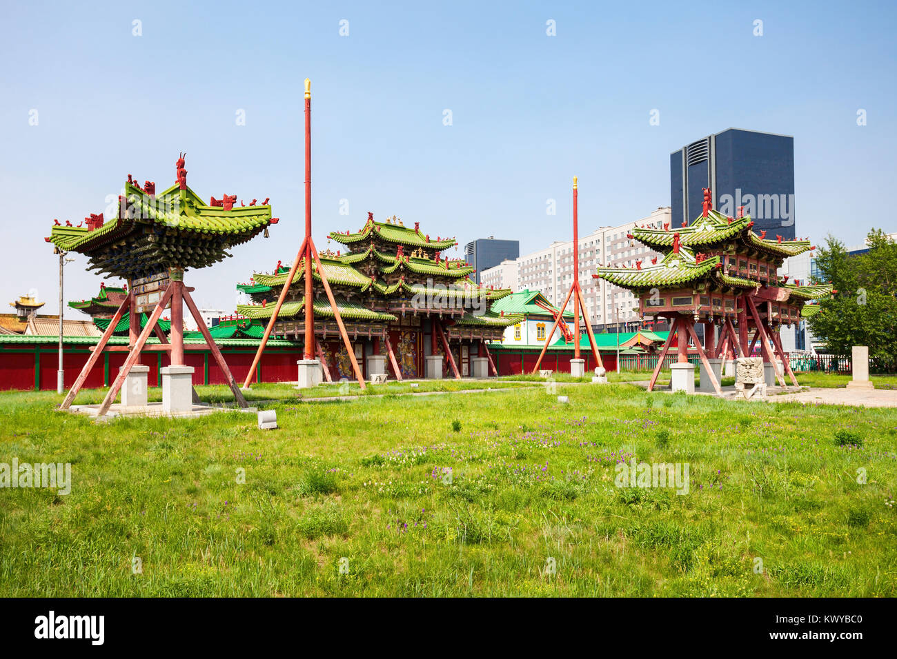 The Winter Palace of the Bogd Khan Museum is located in southern Ulaanbaatar, capital of Mongolia Stock Photo