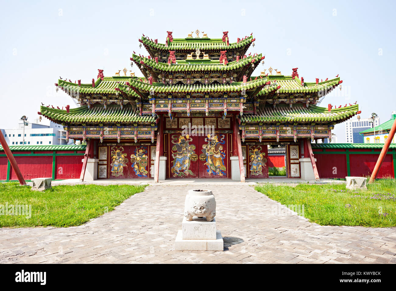 The Winter Palace of the Bogd Khan Museum is located in southern Ulaanbaatar, capital of Mongolia Stock Photo