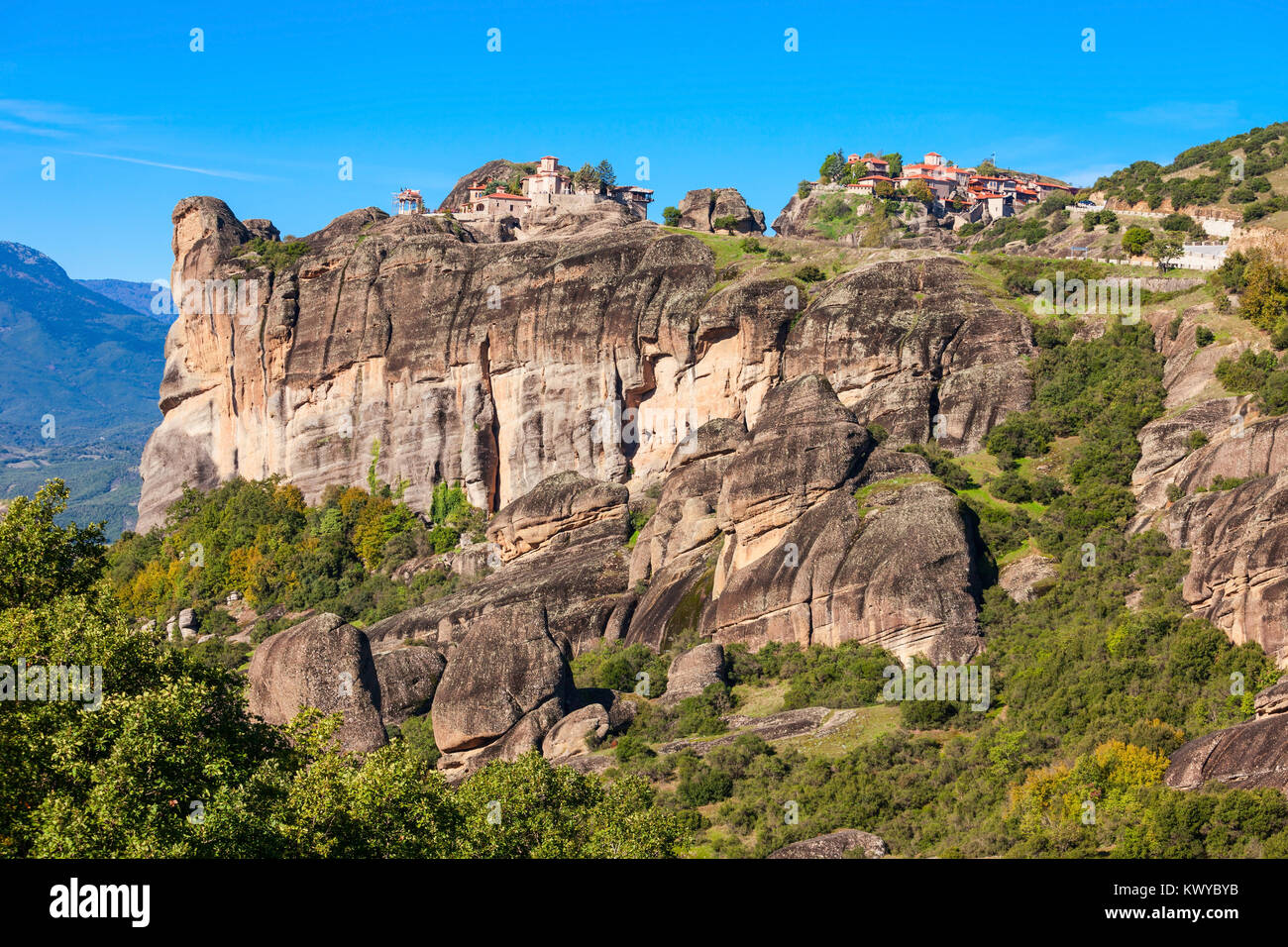 The Monastery of Great Meteoron and the Monastery of Varlaam at the ...