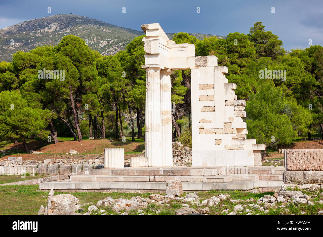 The Sanctuary Of Asklepios ruins at the Epidaurus in Greece. Epidaurus ...