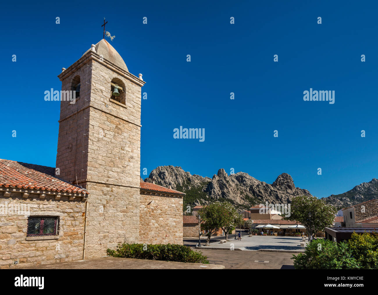 Chiesa di San Pantaleo, church in village of San Pantaleo, near Arzachena and Costa Smeralda, Sardinia, Italy Stock Photo