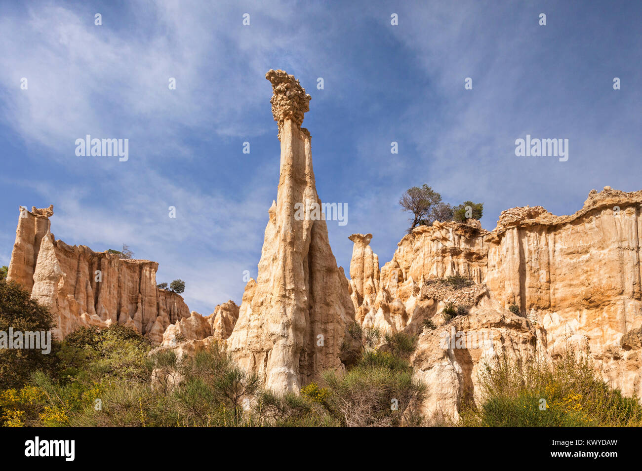 Les Orgues d'Ille sur Tet, Languedoc-Roussillon, Pyrenees-Orientales, France. Stock Photo