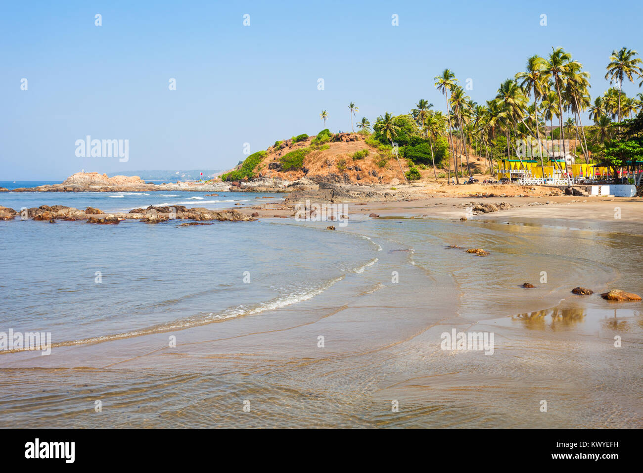 Vagator or Ozran beach in north Goa, India Stock Photo